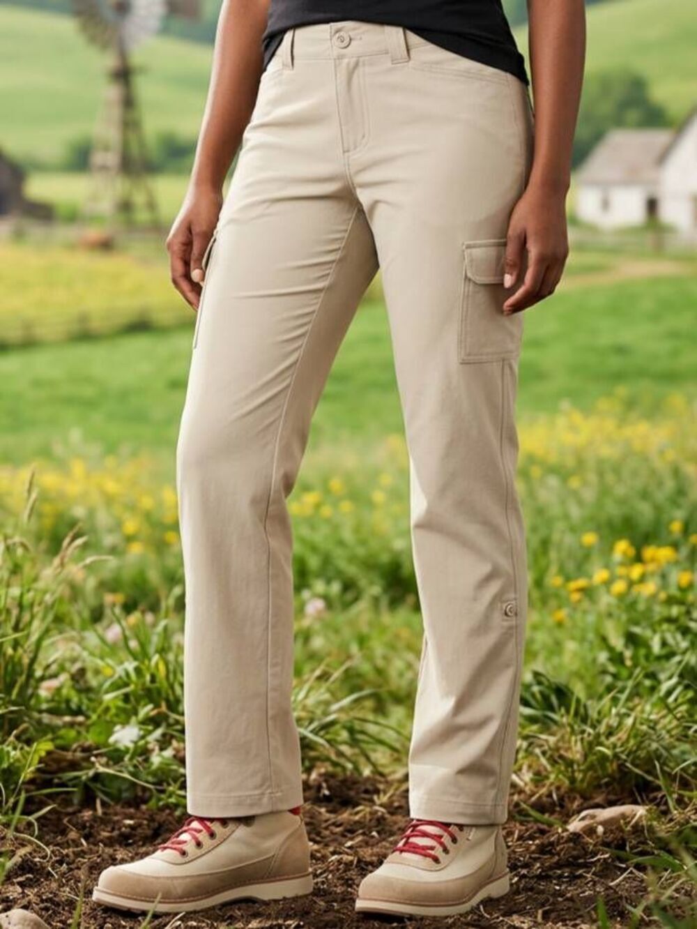 ☔️🔺️Eddie Bauer Khaki Horizon Adjustable Pants Size 4